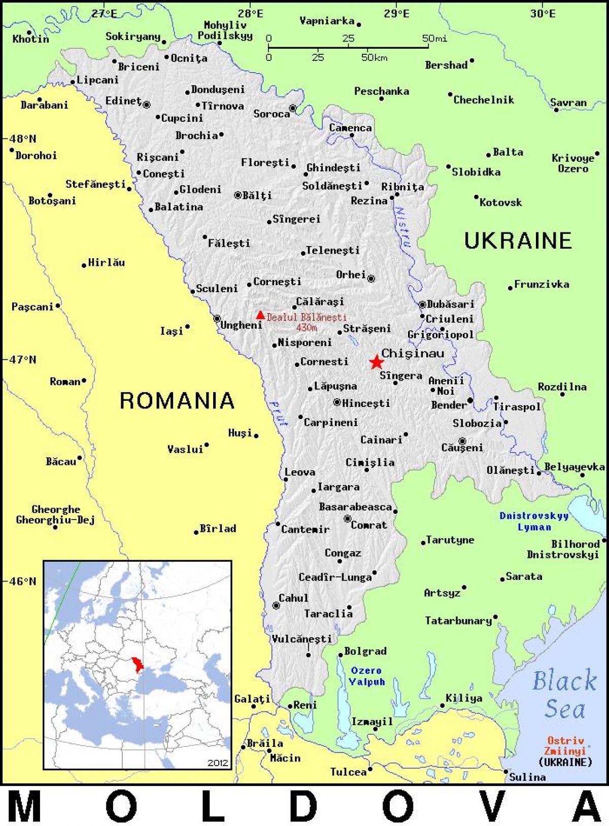 Kaart van Moldawië land 