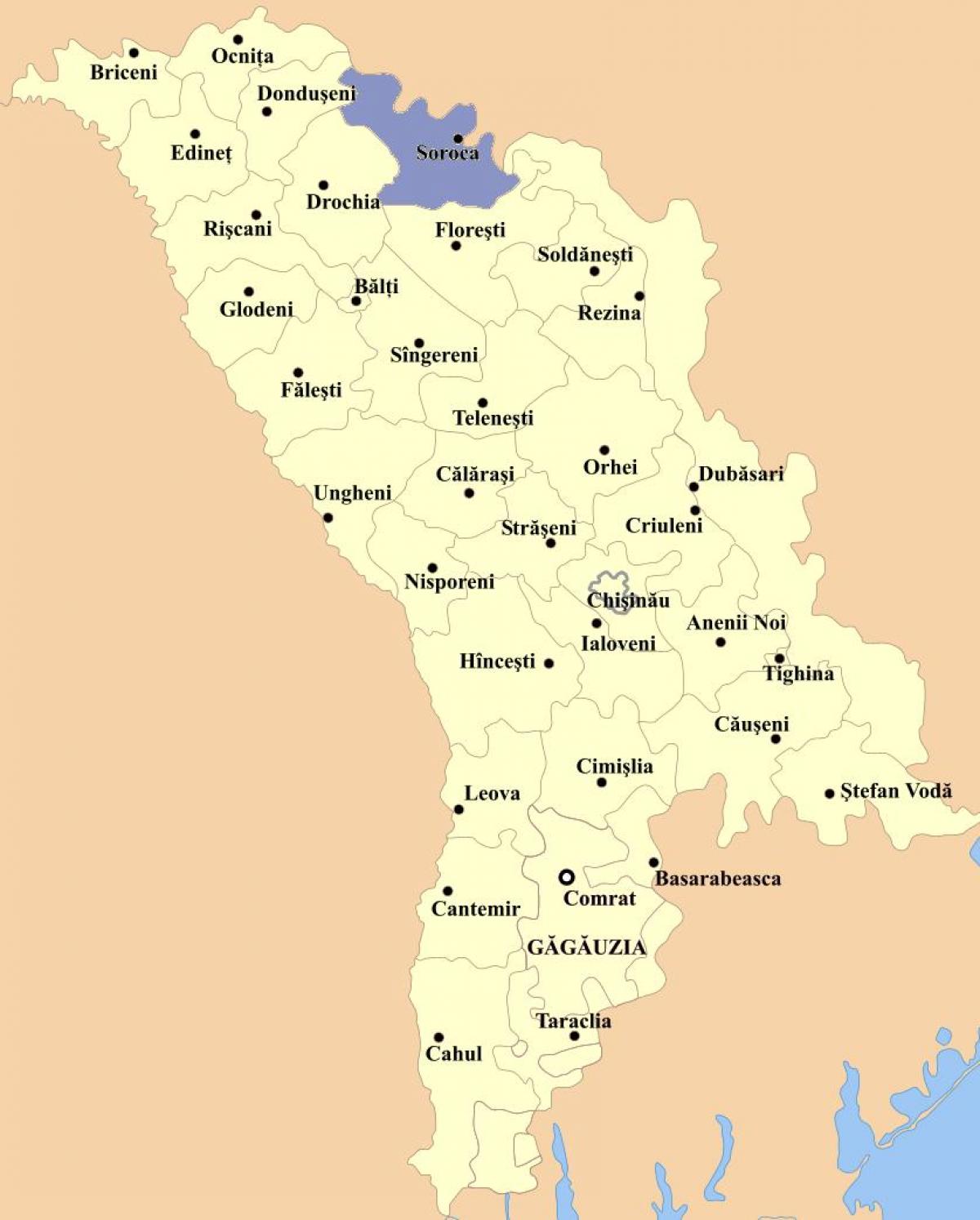 Kaart van cahul Moldawië